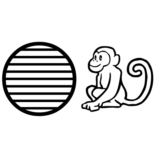 🔵🐒 Emoji Domain black and white Symbola rendering